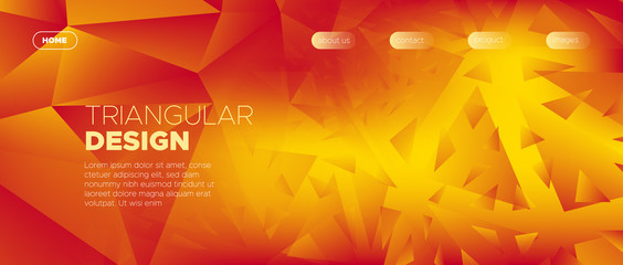 Obraz premium Gradient Geometric Flyer. Triangular Landing 