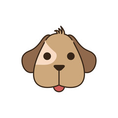 cute little dachshund dog head fill style icon