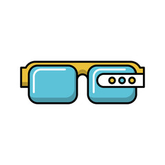 Digital smartglasses icon line design