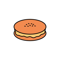 Isolated sweet cookie icon fill design