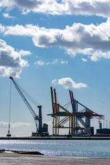 Grua en el muelle del puerto