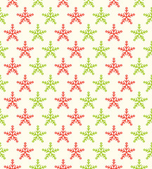 Concept of seamless pattern with hand drawn snowflakes . Vector.