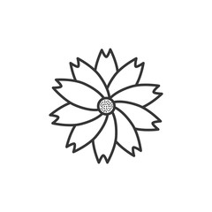 Isolated flower icon line design