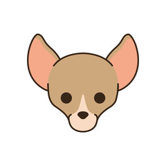 cute little dog chihuahua head fill style icon