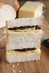 Cheese and pickle sandwich