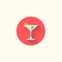 Cocktail isolated vector flat icon