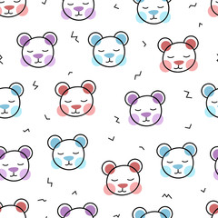 Fototapeta premium Cheerful bear pattern