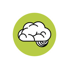 Digital cloud computing icon block design