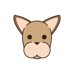 cute little dog head fill style icon