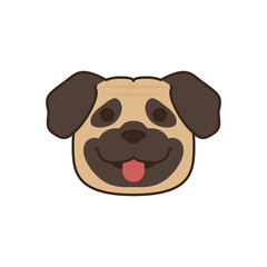 Fototapeta premium cute little pug dog head fill style icon