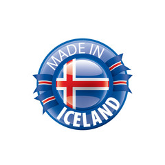 Fototapeta premium Iceland flag, vector illustration on a white background