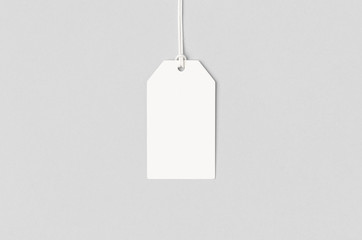 White clothing or gift tag mockup.