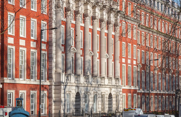 Neo-Georgian style building around Grosvenor Square, London