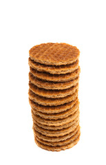 dutch caramel waffles isolated