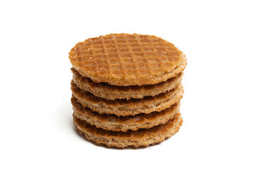 dutch caramel waffles isolated