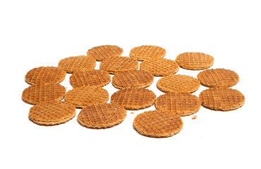 dutch caramel waffles isolated