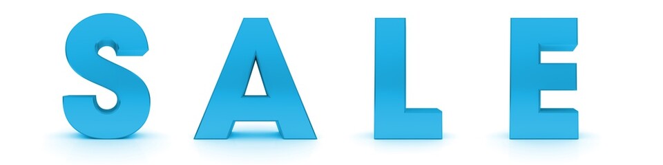 SALE letters 3d blue text banner sign offer tag