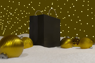 Holiday Shopping, Black Friday, Christmas Concept - Gold