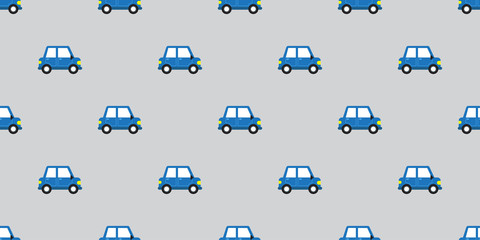 Vector car seamless pattern background cartoon style for design.
