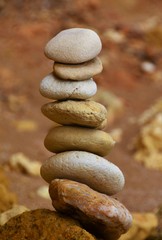 Fototapeta na wymiar a pyramid of stones set in balance