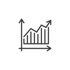 Growth graph line icon. Financial Diagram linear style sign for mobile concept and web design. Statistic graph chart outline vector icon. Business analytics symbol, logo illustration. Vector graphics