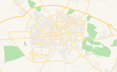 Printable street map of Bordj Bou Arreridj, Algeria