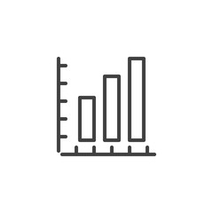 Growing bars graph line icon. linear style sign for mobile concept and web design. Financial graph outline vector icon. Statistic infographic symbol, logo illustration. Analytics report vector