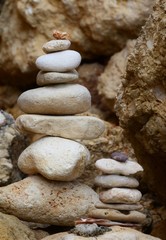 stacked stones in zen mode