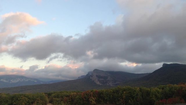 Beautiful Panorama of a beautiful Mountain range Boyka & Clouds - Crimea Russia