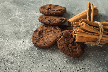  tasty healthy cookies and cinnamon and anise on the table
