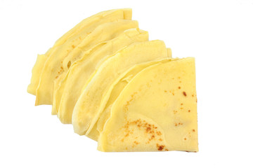 several french pancakes on a white background