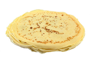 several french pancakes on a white background