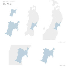 dotted Japan map, Miyagi