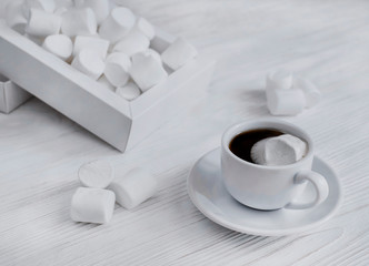 Fototapeta na wymiar Coffee With Marshmallows