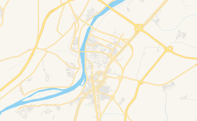 Printable street map of Banha, Egypt