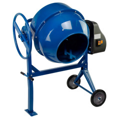Blue concrete mixer isolated on whitebackground