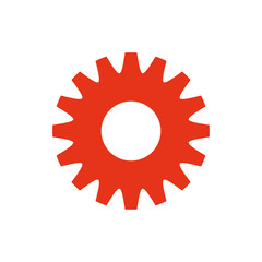 Isolated gear icon flat design