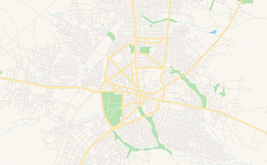 Printable street map of Parakou, Benin