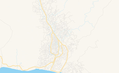 Printable street map of Boma, DR Congo