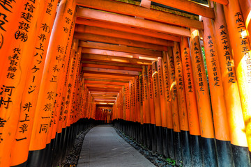 The iconic shrine in Kyoto, made famous for its thousands of orange and black torii gates which...