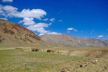 インドのマナリからレーのラダックに続くタクランラ峠に続く道を1泊二日でバスで駆け抜けた時の風景