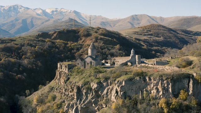 Aerial view of Tatev Monastery in Armenia