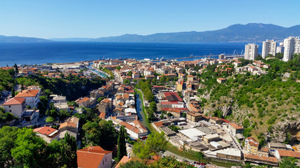 Fototapeta na wymiar aerial view of the city. Rijeka, Croatia
