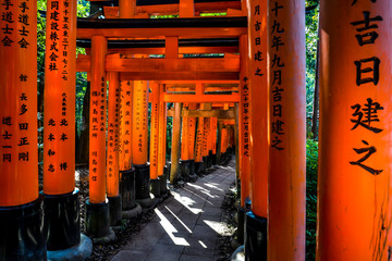 The iconic shrine in Kyoto, made famous for its thousands of orange and black torii gates which climb to the summit of Mt Inari