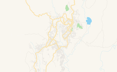 Printable street map of Gondar, Ethiopia