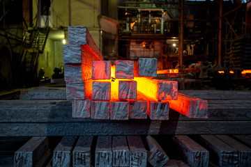 Heated metal pig gets squeezed and drilled at special metal forging unit at Brueck metal forging factory in Demra, Dhaka, Bangladesh.