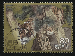 stamp tiger in jungle