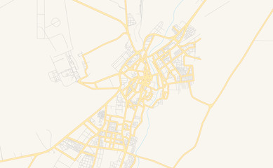 Fototapeta premium Printable street map of Bechar, Algeria