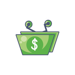 Digital bill icon fill design