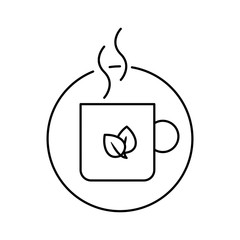 Herbal tea icon. Outline thin line flat illustration. Isolated on white background. 